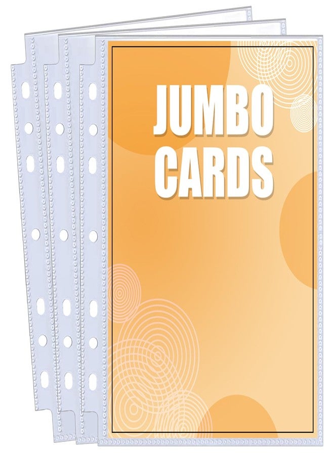 WITHYU 50 Pack Jumbo Card Sleeves for A5 3/6 Ring Binders, 5.7" x 7.9" Ultra-Clear Top-Loading Sheets, Double-Sided Design with 100 Pockets, Oversized Card Protectors - Image 1